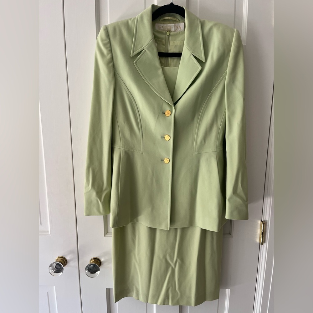 Escada Light Green dress. Jacket listed separately.